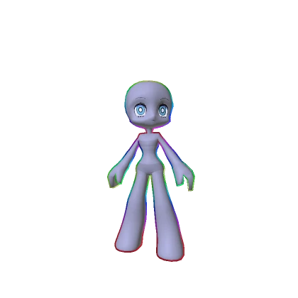 Moe Girl Colorful Outline