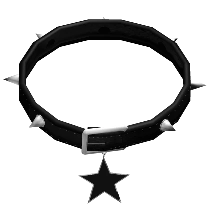 3.0 Black & Silver Star Spiked Choker