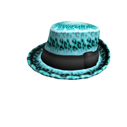 Cyan Leopard Fedora