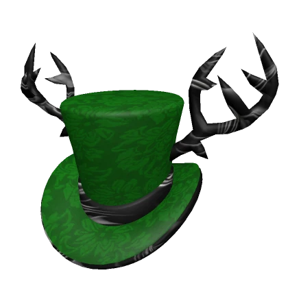 Emerald Antlered Top Hat