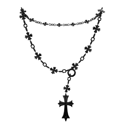 Black Chrome Cross Necklace