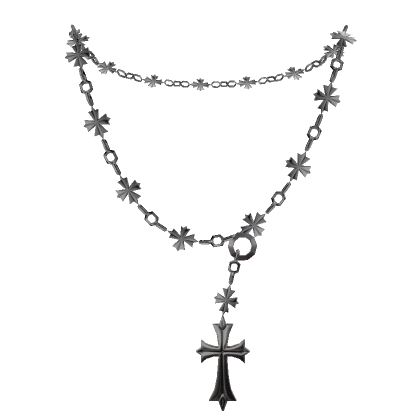 Silver Chrome Cross Necklace