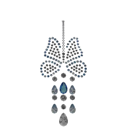 SIlver & Blue Butterfly Gemstone Jeweled Tikka