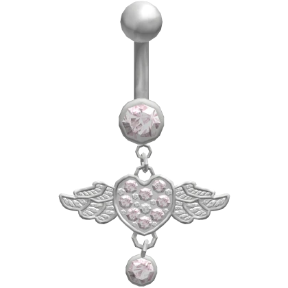 ꒰┊pink heart angel belly piercing (1.0)