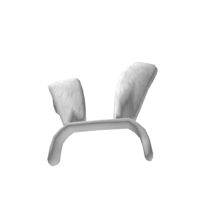 White Fluffy Bunny Ear Headband