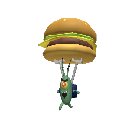 Plankton Holding Krabby Patty Shoulder Plushie