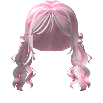 strawberry cream ribbon curled gyaru low pigtails