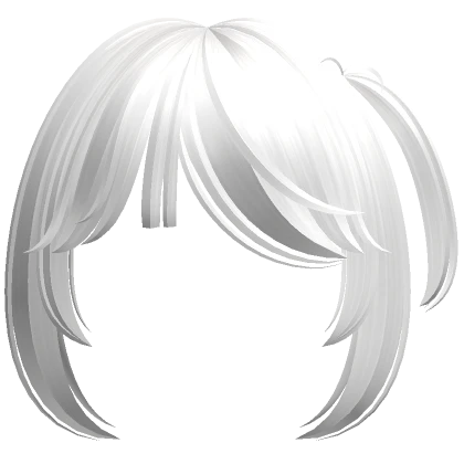 Cute Side Pigtail Soft Anime Bangs (White)