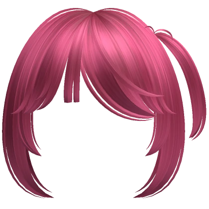 Cute Side Pigtail Soft Anime Bangs (Hot Pink)