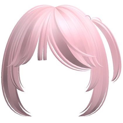 Cute Side Pigtail Soft Anime Bangs (Light Pink)