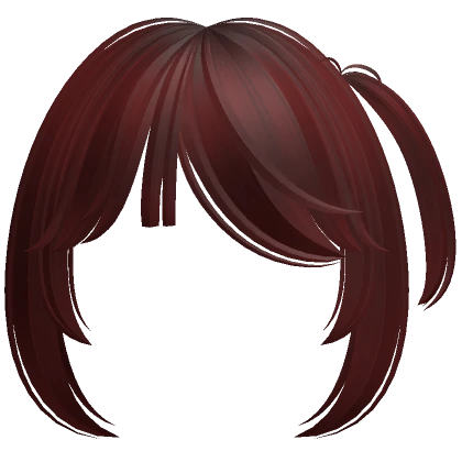 Cute Side Pigtail Soft Anime Bangs (Dark Red)