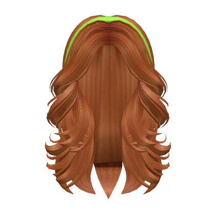 Daphne Long Y2k Wavy Orange Hair w Green Headband