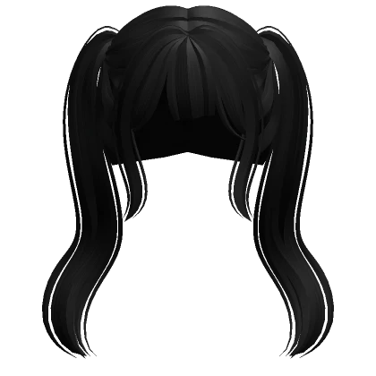 Long Anime High Pigtails (Black)