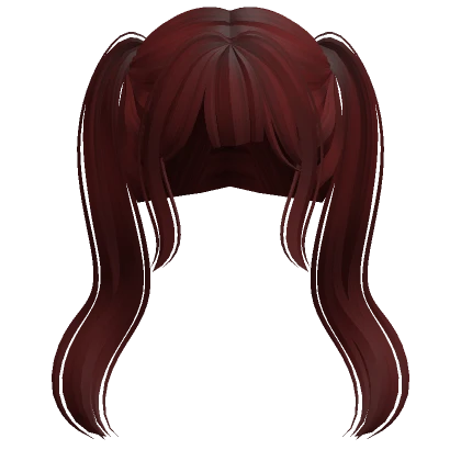 Long Anime High Pigtails (Dark Red)