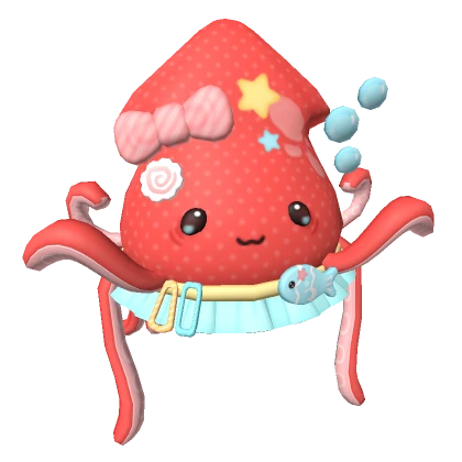 ♡ kawaii silly summer pastel red jumbo squid hat 