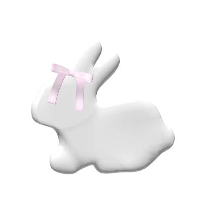 ꒰┊bunny hairclip w/ pink bow