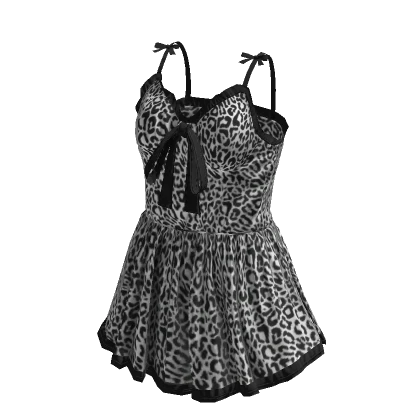 💗Y2K LEOPARD TEXTURE RUFFLE DRESS