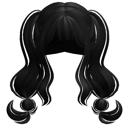 Lovely High Soft Pigtails Bubbly Braid (Black)