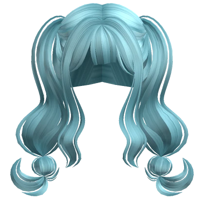 Lovely High Soft Pigtails Bubbly Braid (Teal)