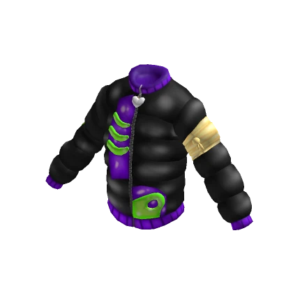 Skeleton Puffy Jacket [Purple]