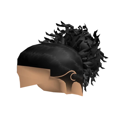Black Curly Pony Tail Taper Fade
