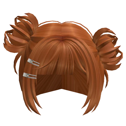 Orange Messy Hair Bun with Clips