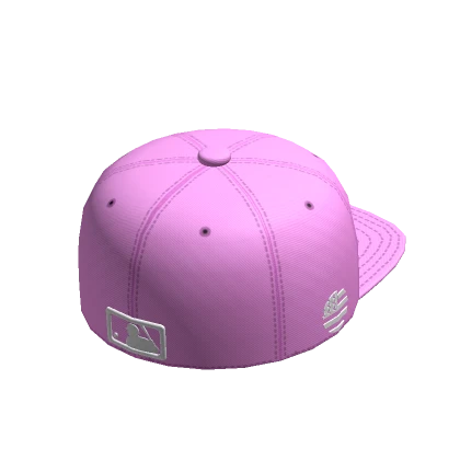 Backward Light Pink NYC Fitted Baseball Cap