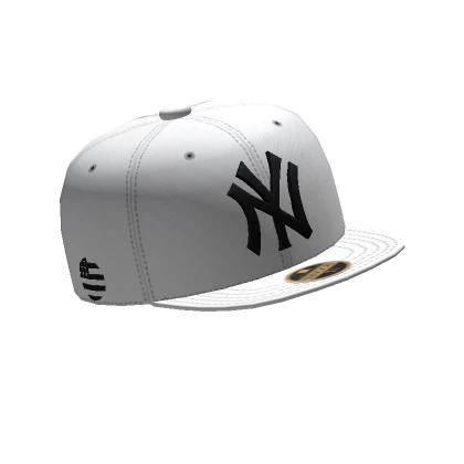 White NYC Fitted Cap