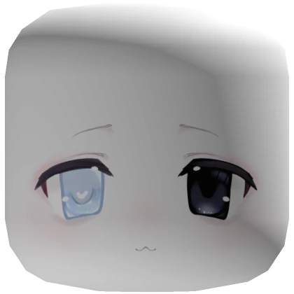 ♡ soft blue eye chibi cute face mask anime - white