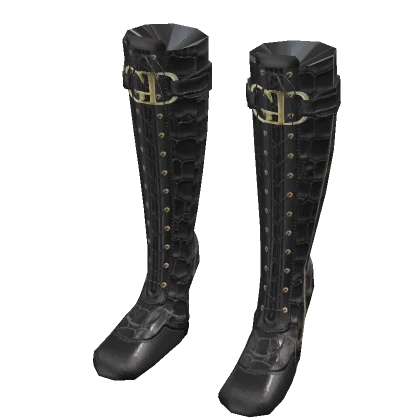 Supermodel 2000's Black Crocodile Boots