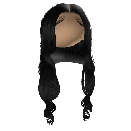 Middle Part W/ Curled Ends [Black]