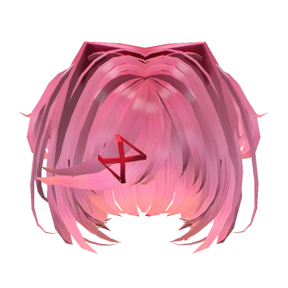 Short Bob Pink Hair w Pigtails - club Natsuki