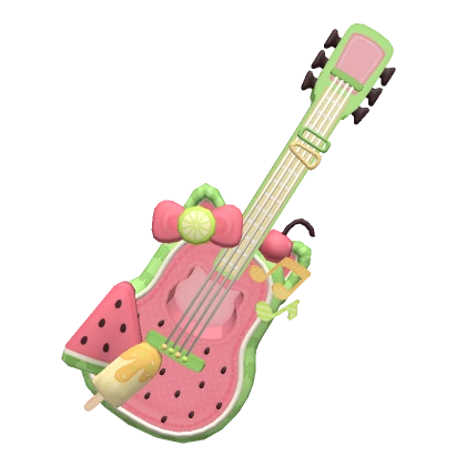  ♡ kawaii summer cat watermelon fruit guitar 