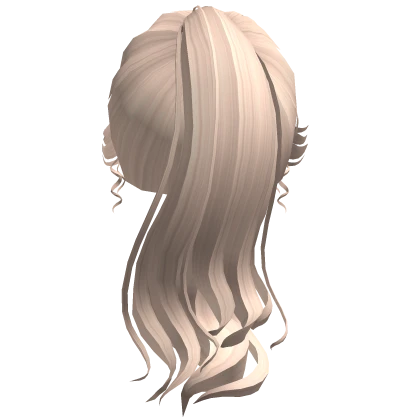 Elegant Platinum Blonde Wavy Ponytail