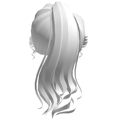 Elegant White Wavy Ponytail