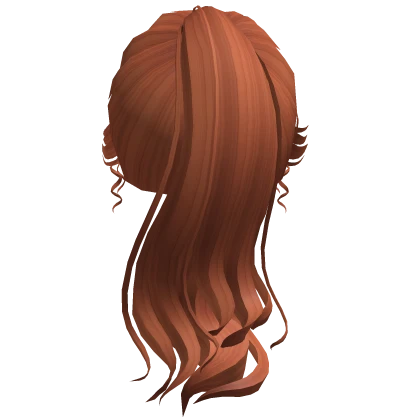 Elegant Ginger Wavy Ponytail