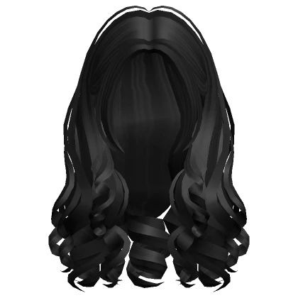 Long Curly Cheerleader Girl Hair (Black)