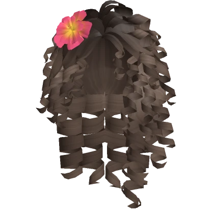 Summer Curly Hair with Flower (Brown)