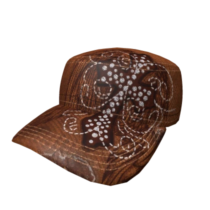Y2K Orange Rhinestone Denim Cap