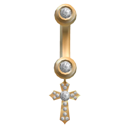 Gold Diamond Y2K Cross Gold Belly Ring