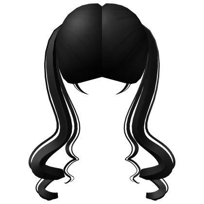 Cute Long Swirly Pigtails in Black