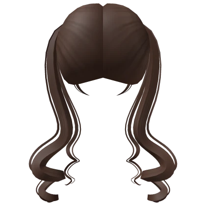 Cute Long Swirly Pigtails in Brown