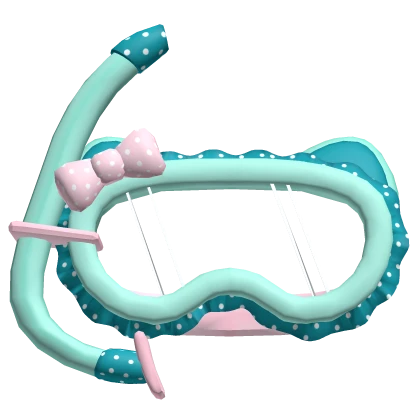 ๑˚ preppy Cute Teal and Polka dots Snorkel 