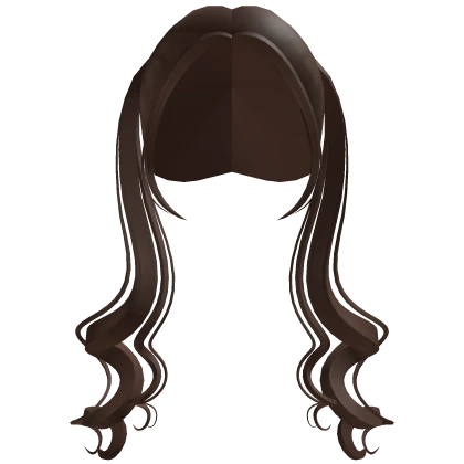 Cute Front Long Swirly Pigtails in Brown