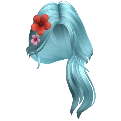 Mermaid Summer Tropical Flower Hair (Teal)