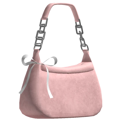 White Ribbon Simple Pink Purse