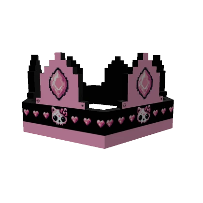 Pink and Black Decorated 8 bit Royal Crown Add on