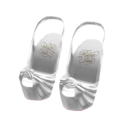 2012 Satin Slingback Platform Heels | White