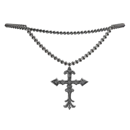 gothic chrome silver cross necklace 1.0