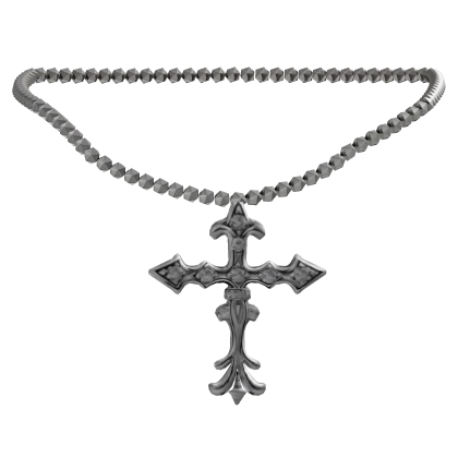 gothic chrome silver cross necklace 3.0